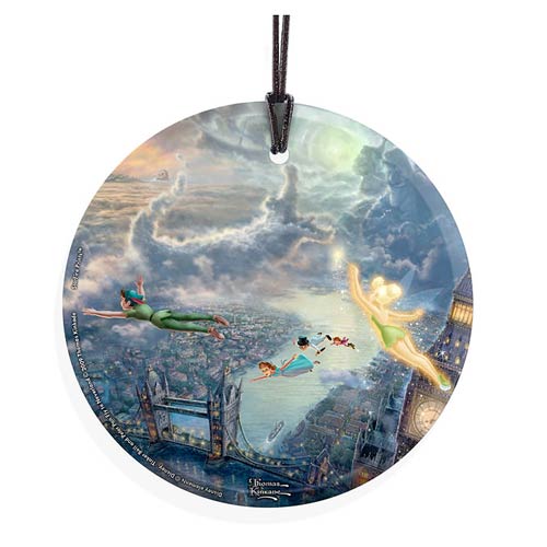 Peter Pan Tinker Bell Fly to Neverland by Thomas Kinkade StarFire Prints Hanging Glass Print